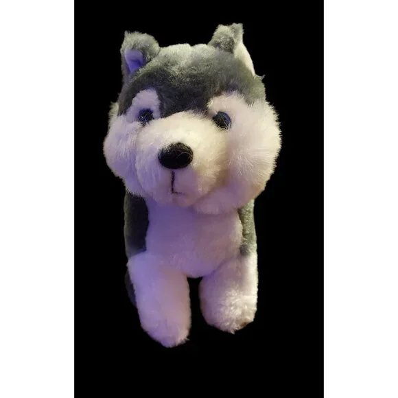 Gray Wolf /Husky Dog Plush 10" Shalom Toy Co Stuffed Animal Toy with Blue Eyes - Picture 6 of 16